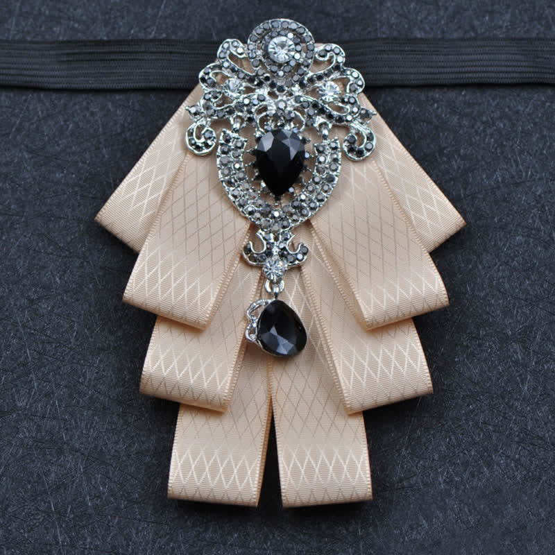 Ensemble de 3 nœuds papillon à carreaux noirs et strass