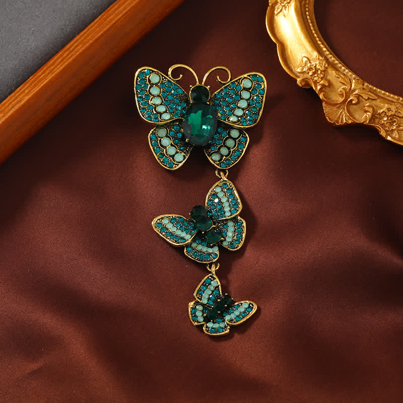 Broche ludique à trois papillons pour femme