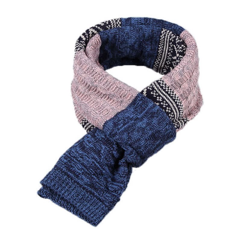 Écharpe en tricot à motif argyle pour homme avec blocs de couleurs