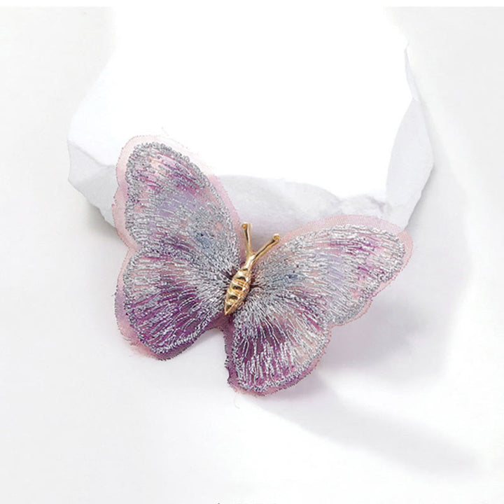 Broche papillon brodée de rêve pour femme
