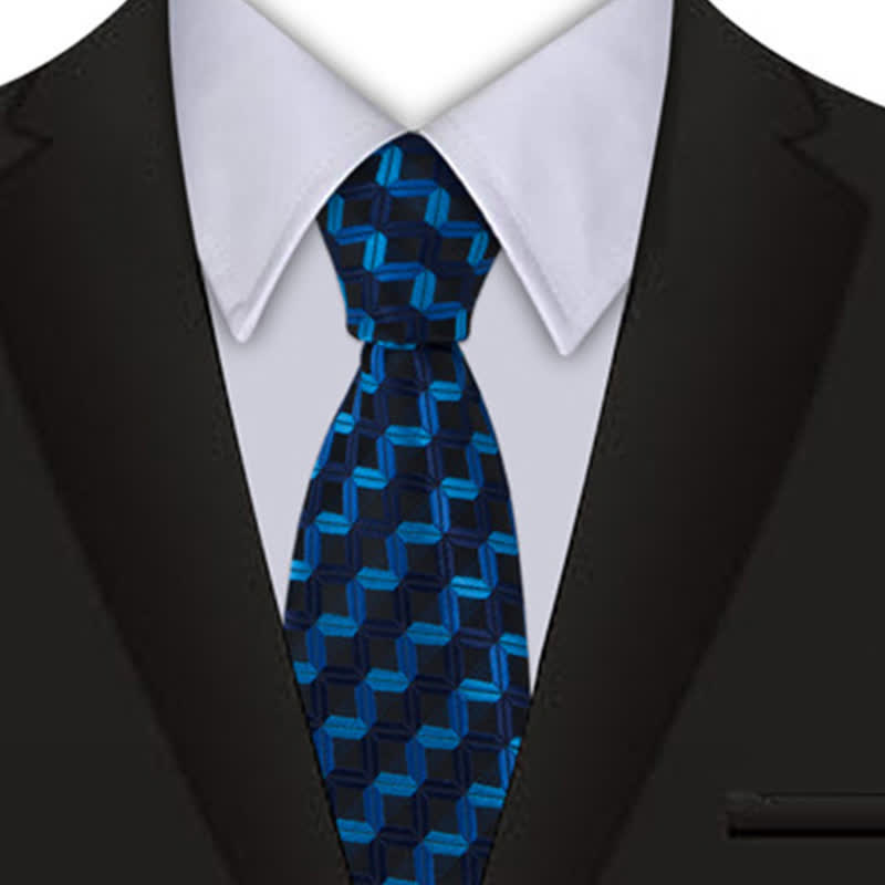 Cravate à géométrie innovante DarkBlue pour homme