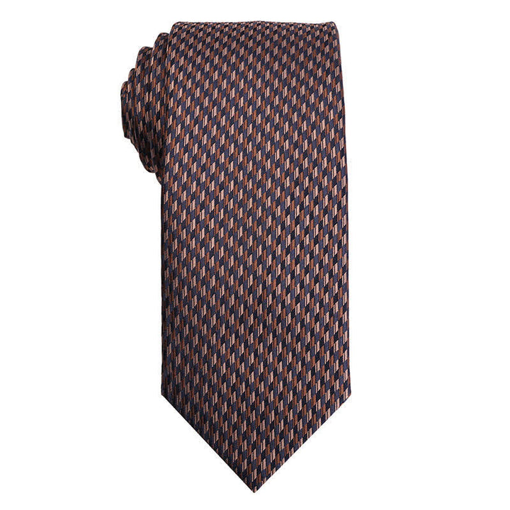 Cravate à micro-carreaux pour homme de la série marron café 