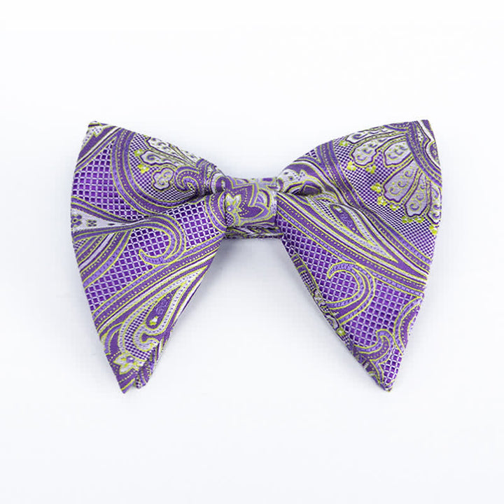 Nœud papillon surdimensionné à imprimé cachemire coloré pour homme