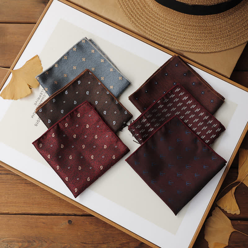 Lot de 2 pochettes de costume à motif mini vintage pour homme