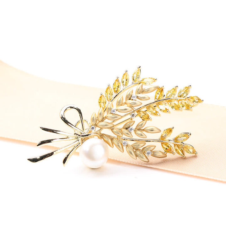 Broche éblouissante en perles de zircone pour femme