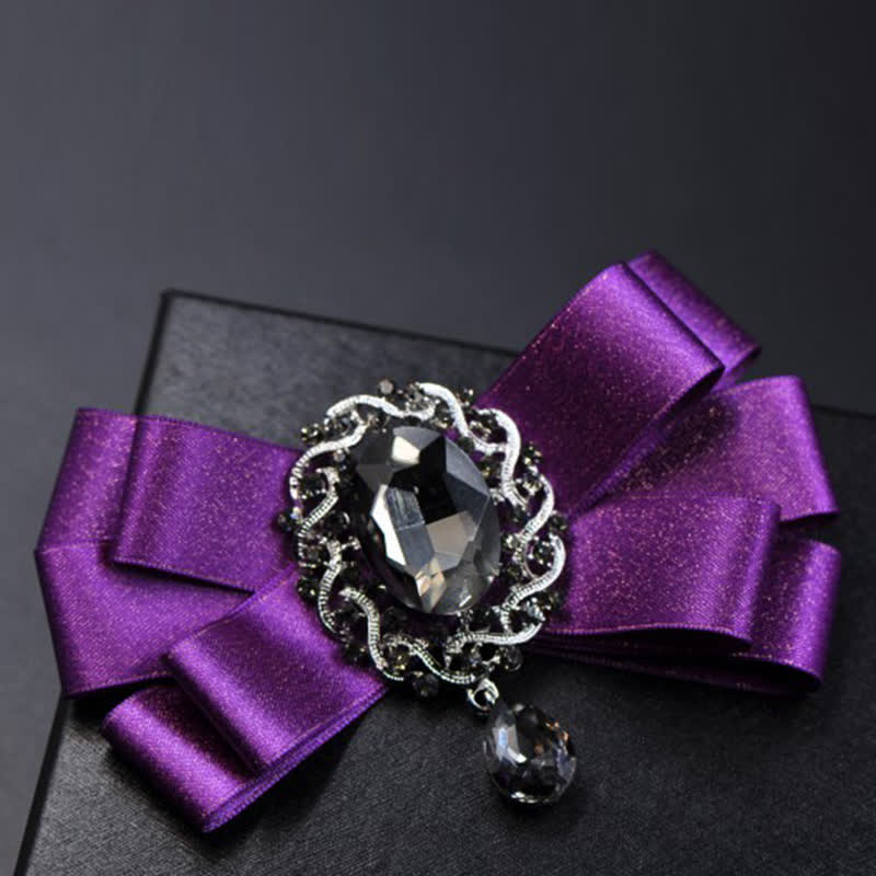 Ensemble de 3 nœuds papillons noirs de couleur unie avec strass