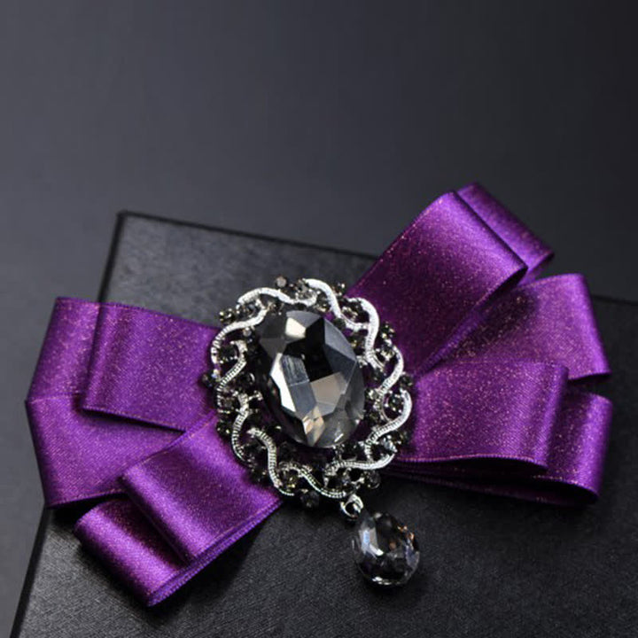 Ensemble de 3 nœuds papillons noirs de couleur unie avec strass