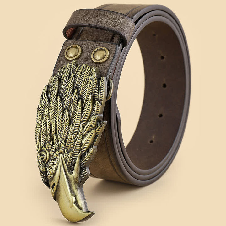 Ceinture en cuir pour homme en forme de tête d'aigle 3D en forme de vautour