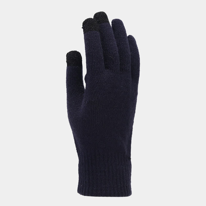 Ensemble de 3 pièces unisexe en tricot sergé épais, bonnet, écharpe, gants
