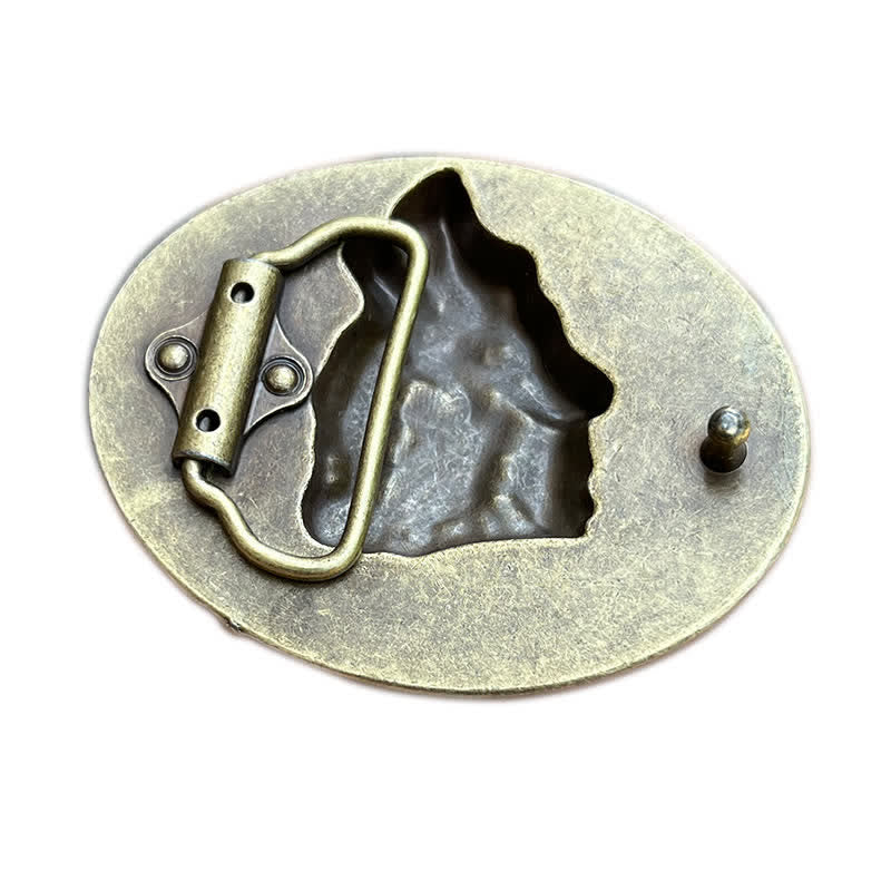 Ceinture en cuir à boucle tête de loup hurlant DIY pour homme