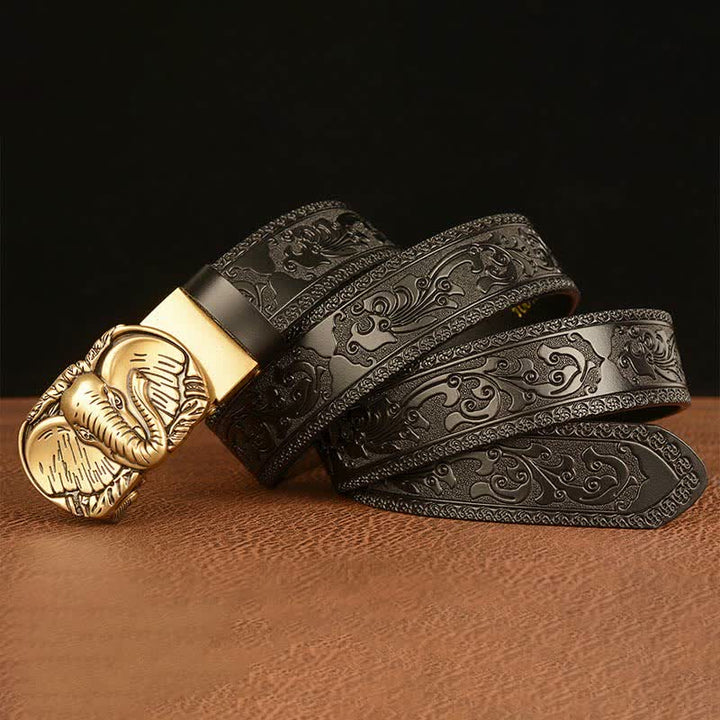 Ceinture en cuir à grandes oreilles d'éléphant pour homme