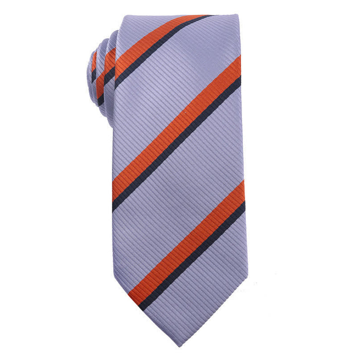 Cravate à rayures Paisley pour homme de la série Blue - Rayé bleu et rouge - image 6
