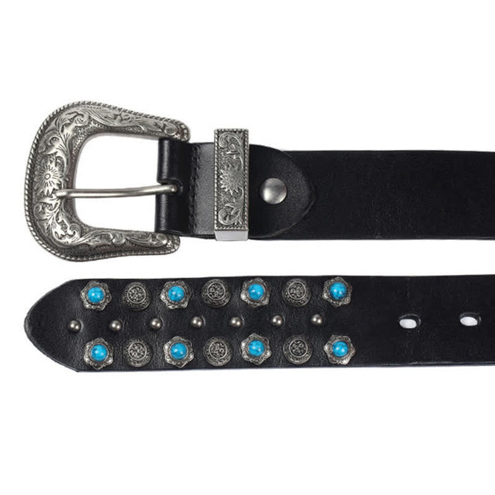 Ceinture unisexe luxueuse avec accents turquoise