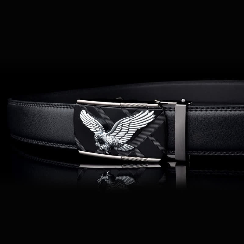 Ceinture en cuir à boucle automatique pour homme avec motif aigle animal - image 9