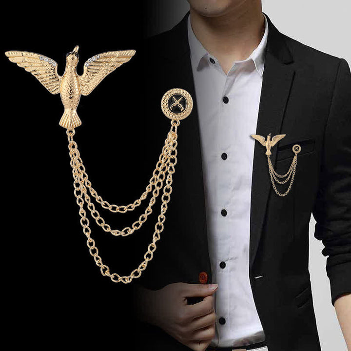 Broche chaîne Victory Bird pour homme
