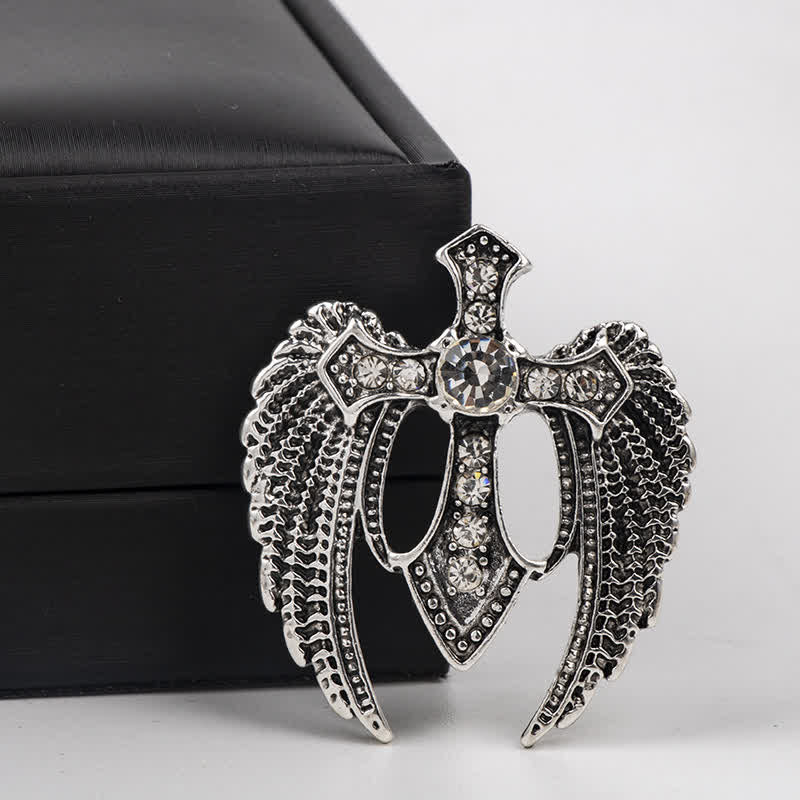 Broche en forme de croix pour homme Soar In Faith Wings