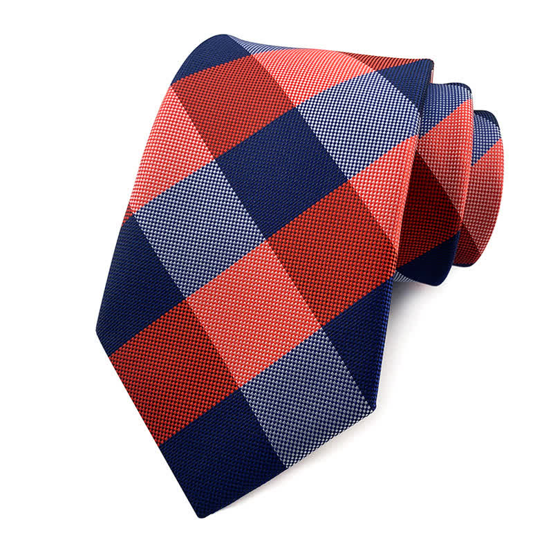 Costume de smoking slim pour homme avec cravate à carreaux - Rouge - image 17