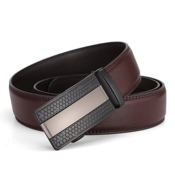 Ceinture en cuir à cliquet avec boucle élégante coulissante pour homme