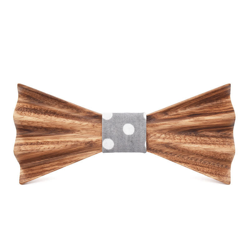 Nœud papillon en bois plié 3D stéréo marron pour homme