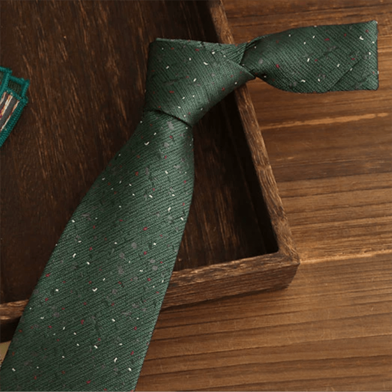 Cravate à pois multicolores vert forêt pour homme 