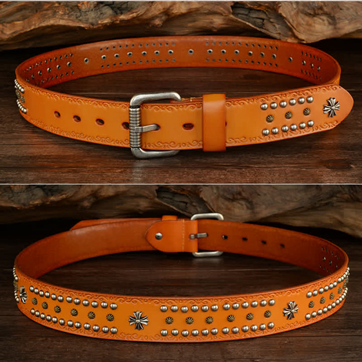 Ceinture décorative unisexe à rivets croisés de style rock