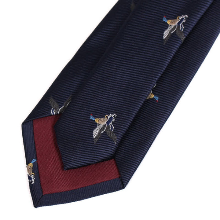 Cravate pour homme à motif de canards volants MidnightBlue