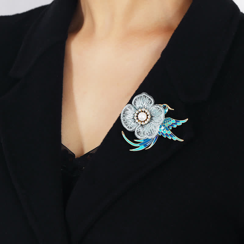 Broche Oiseau Phénix Brodée Femme