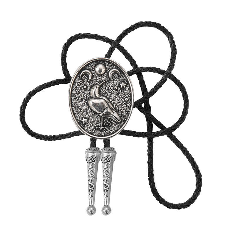 Cravate bolo simple avec étoiles, lune et oiseau tendance