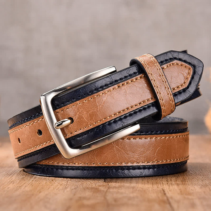 Ceinture décorative en cuir à motif floral rétro pour homme