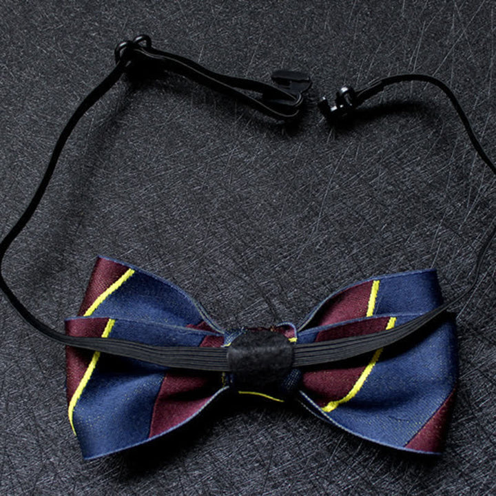 Nœud papillon double épaisseur à motif abstrait pour homme