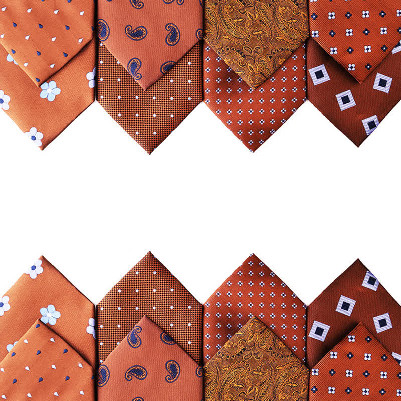 Cravate pour homme à micro-motifs de la série orange-rouge - image 0