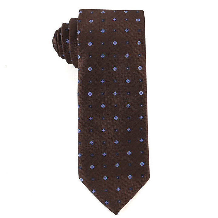 Cravate pour homme de la série Retro Brown - Fleur bleu et bleu marine - image 8