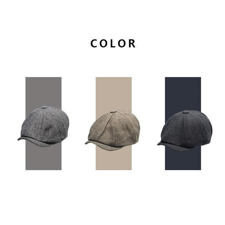 Casquette béret octogonale polyvalente à chevrons pour homme