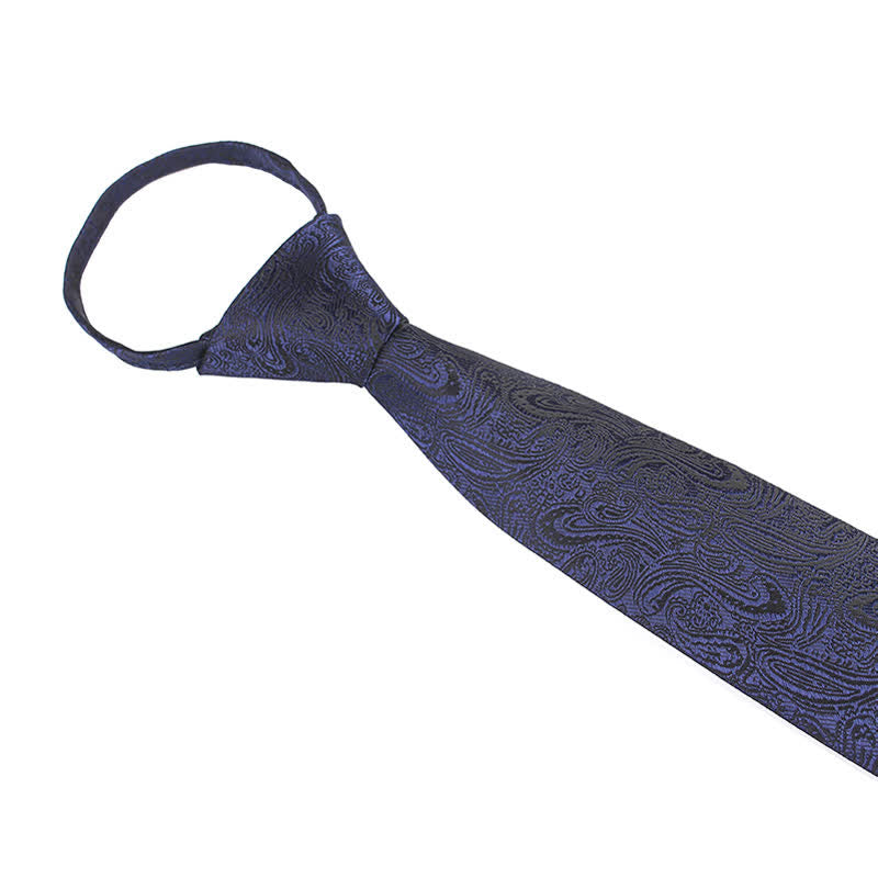 Cravate décontractée à fermeture éclair pour homme avec motif cachemire - image 1