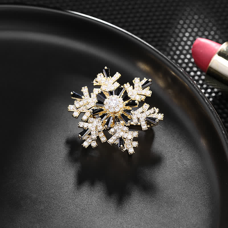 Broche Flocon de Neige Rotative pour Femme