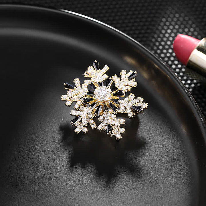 Broche Flocon de Neige Rotative pour Femme