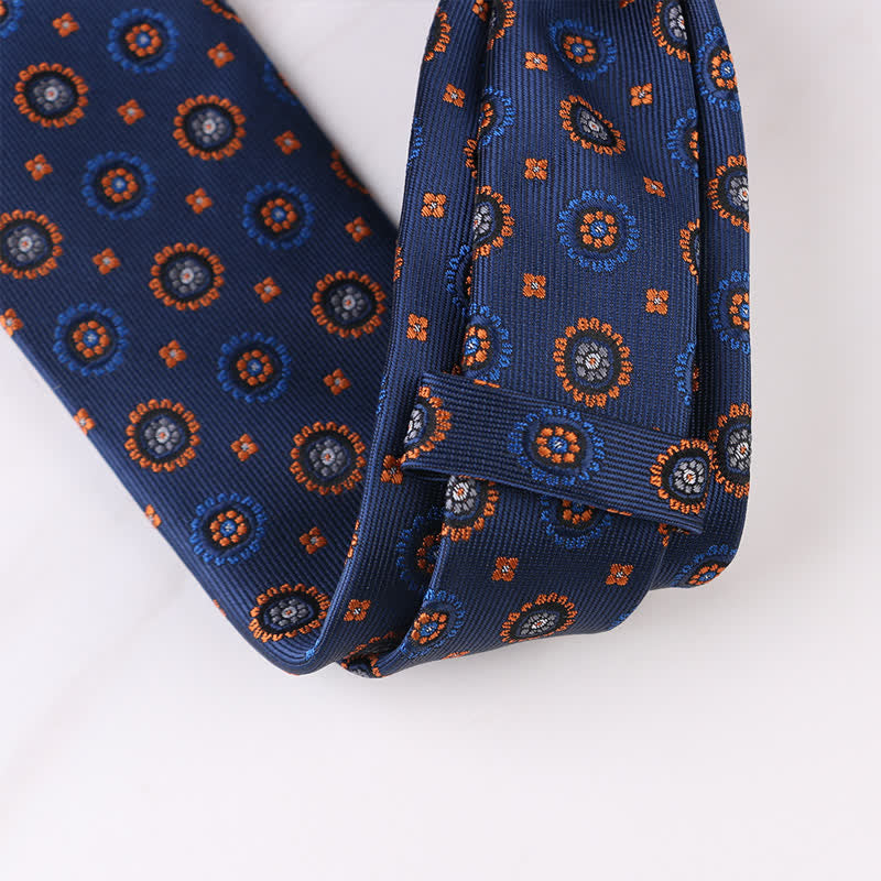 Cravate à motifs floraux géométriques vintage pour homme 