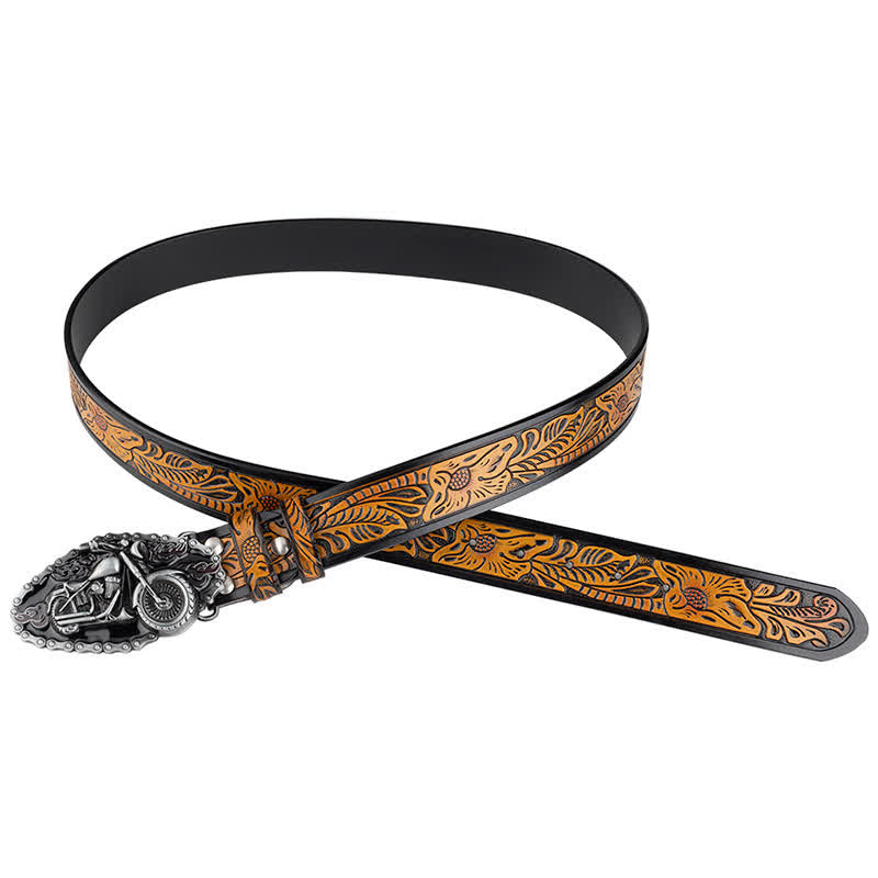 Ceinture en cuir style motard punk rock pour homme