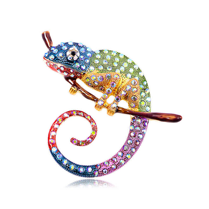 Broche Lézard Caméléon Coloré pour Femme