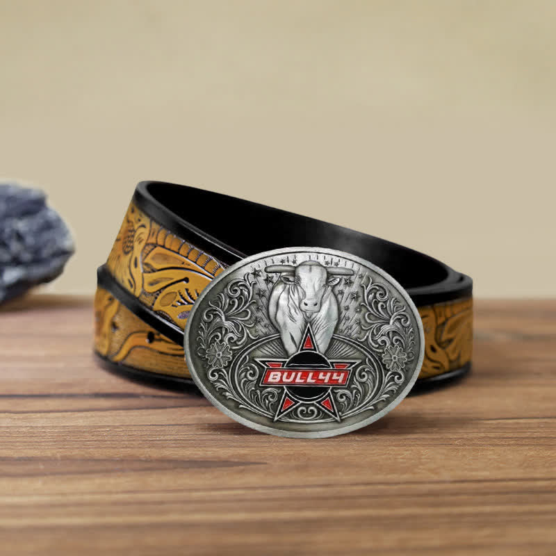 Ceinture en cuir avec boucle porte-bière créative Raging Bull pour homme