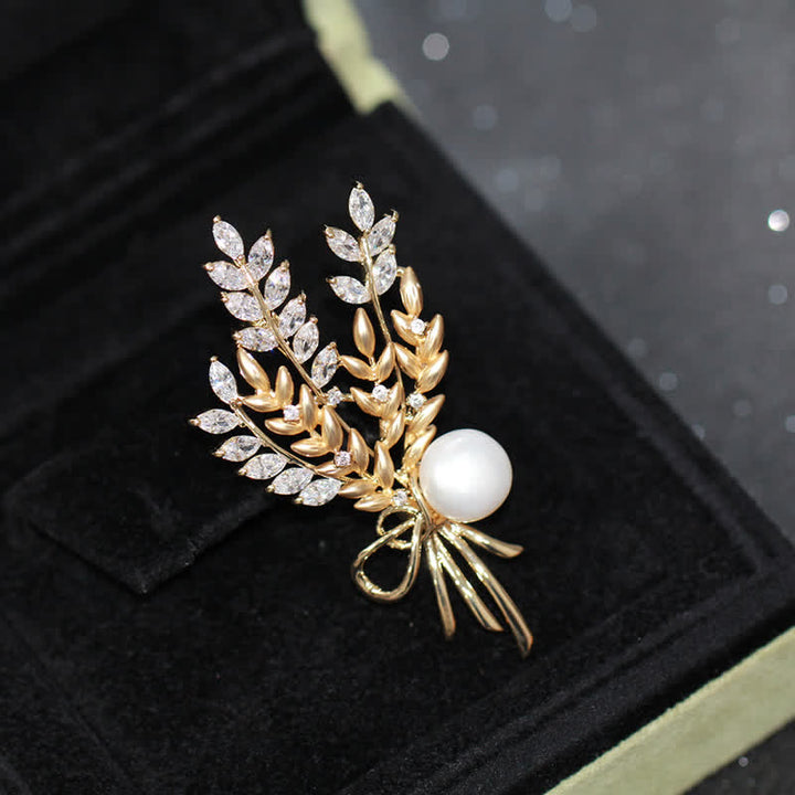 Broche éblouissante en perles de zircone pour femme