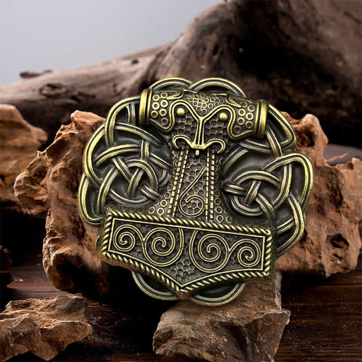 Ceinture en cuir à boucle marteau de Thor Viking DIY pour homme