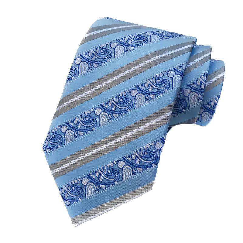 Cravate à rayures et motifs cachemire pour homme