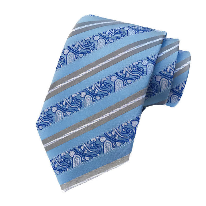 Cravate à rayures et motifs cachemire pour homme