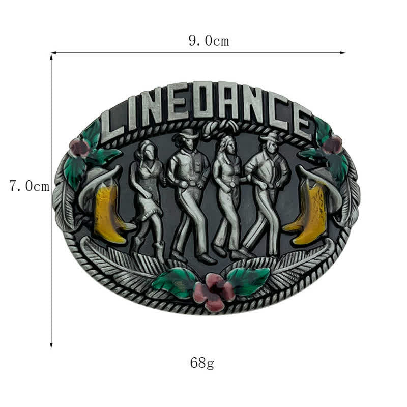 Ceinture en cuir à boucle pour danse en ligne western pour homme