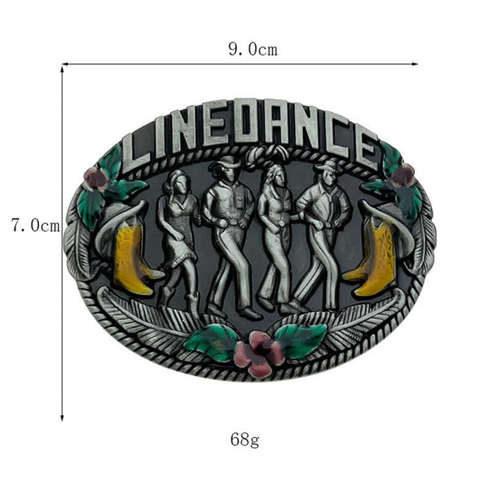 Ceinture en cuir à boucle pour danse en ligne western pour homme