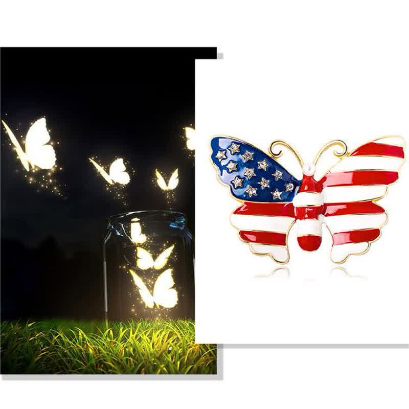 Broche papillon drapeau américain pour homme