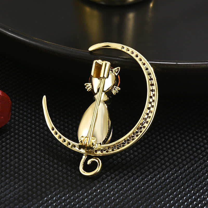 Broche Meniscus Moon Kitty pour femme