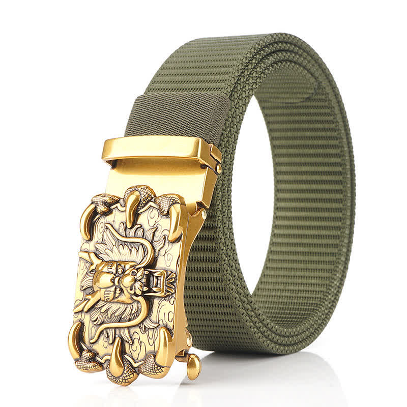 Ceinture décontractée en nylon à motif dragon pour homme