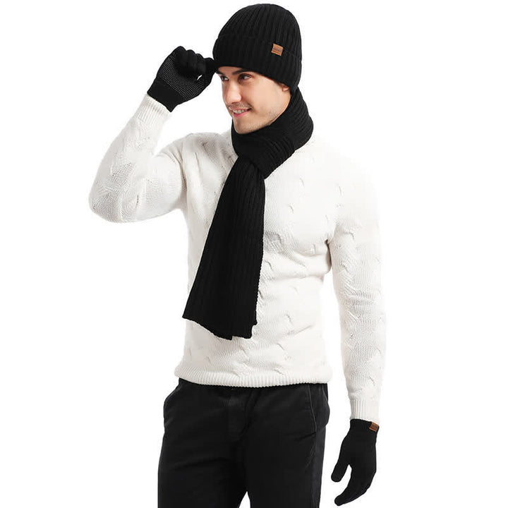 Ensemble de 3 bonnets chauds, écharpes, gants pour écran tactile